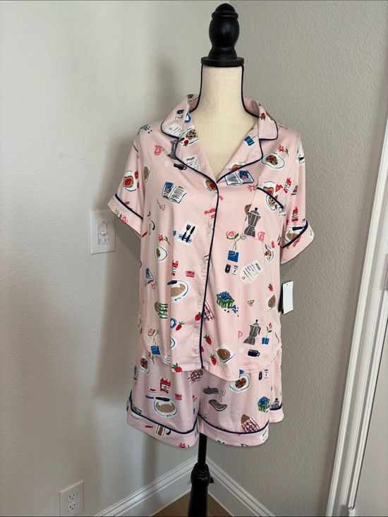 kate spade Other - kate spade new york Cropped Printed Notch Collar Top and Pants Pajama Set 🥐☕️🍓🫐